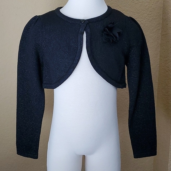 🆕️ WONDERKIDS 2-PIECE Black & Red Holiday Shimmer Bolero Cardigan SIZE: 4T - Picture 4 of 9